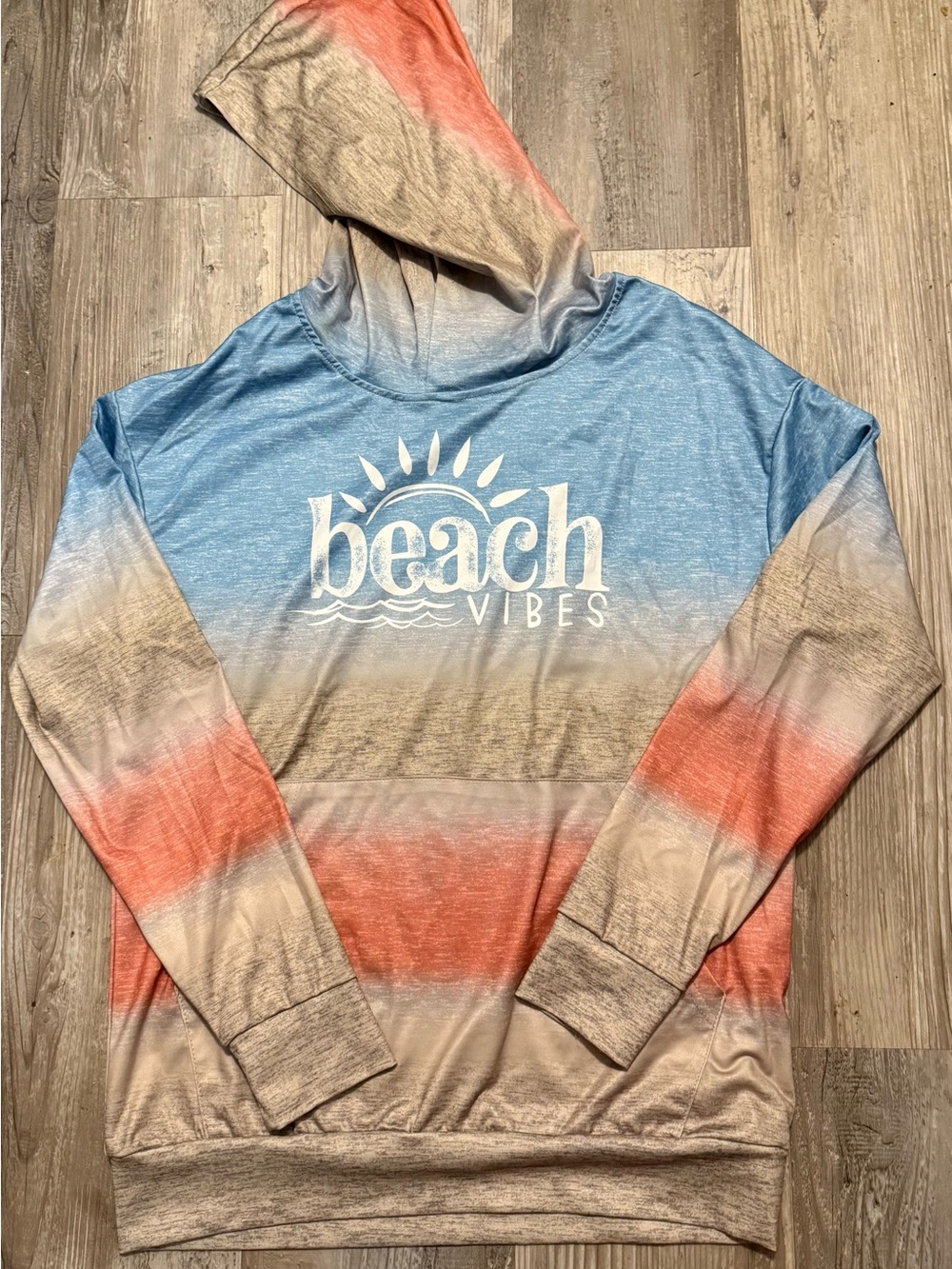 INAWLY Ladies Letter Printed Hooded Beach Vibes SHEIN Long-sleeve Top-XS